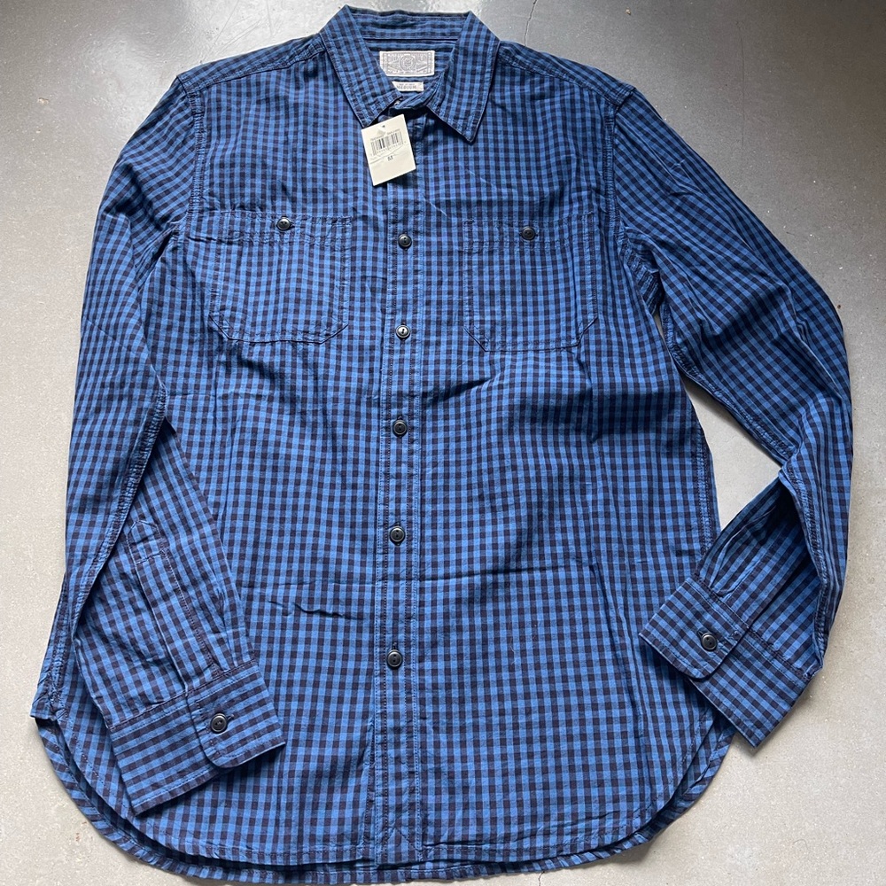NWT- Men’s Blue & Black Button Down